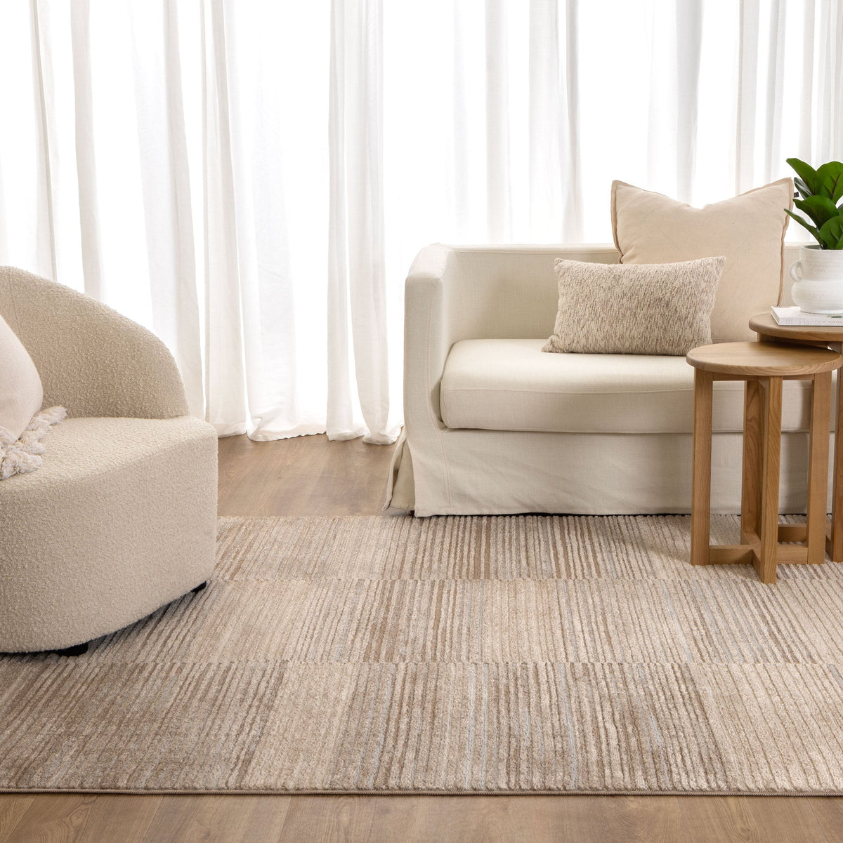Nova Lines Brown Grey Rug