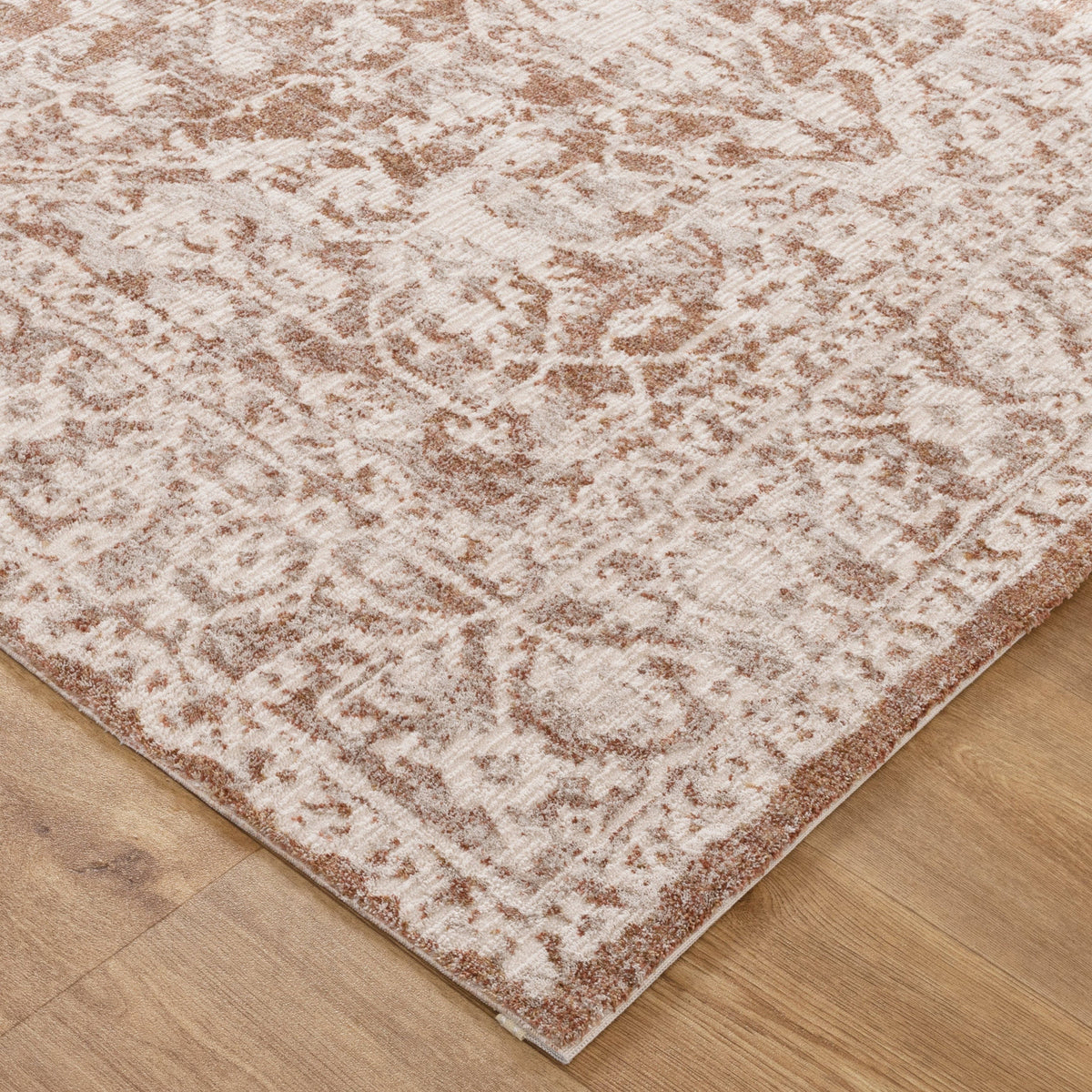 Muse Distressed Beige & Rust Transitional Rug