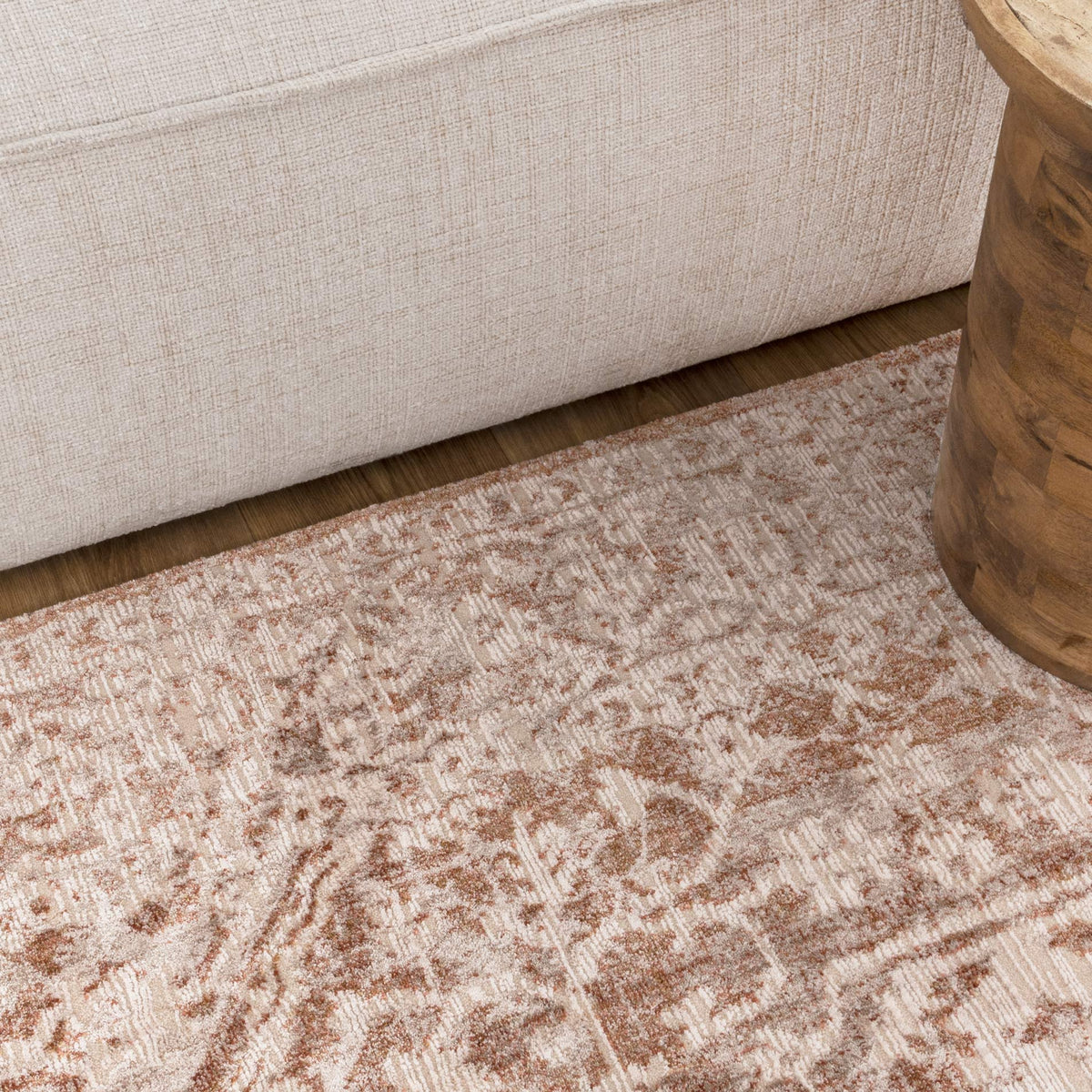 Muse Distressed Beige & Rust Transitional Rug