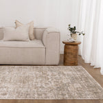 Muse Distressed Medallion Cream & Olive Transitional Rug