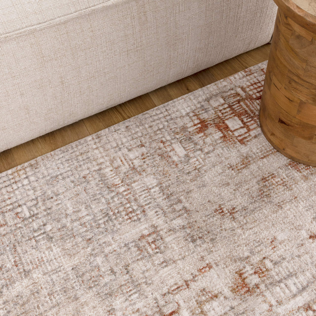 Muse Abstract Lines Multi Rust Transitional Rug