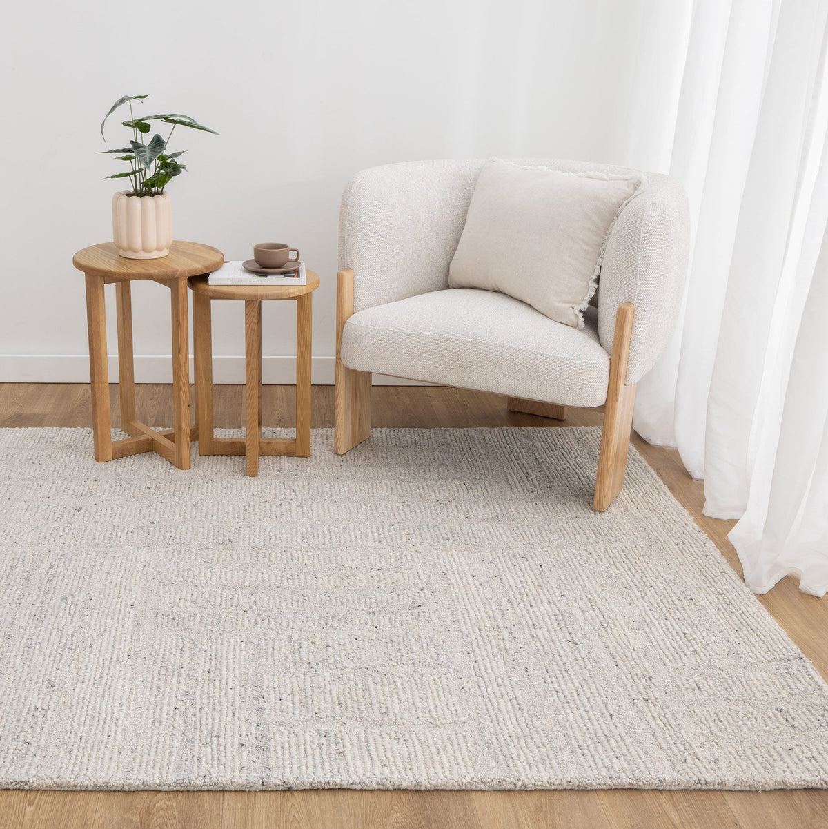 Rowan Silver Modern Wool Rug
