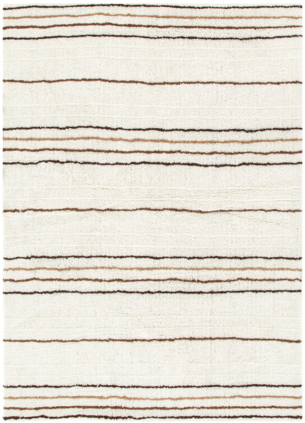 Sierra Beige Stripe Washable Wool Rug