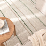 Sierra Olive Stripe Washable Wool Rug