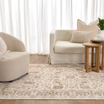 Nova Oriental Border Beige Rug