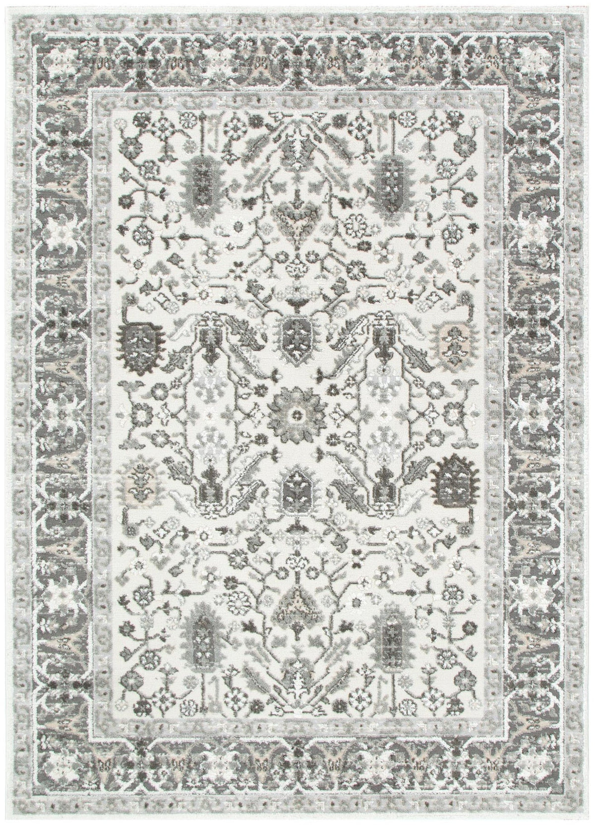 Nova Oriental Border Grey Rug