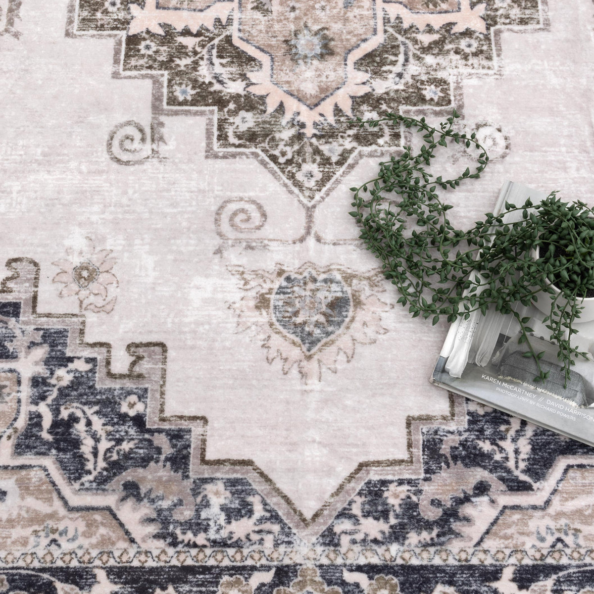 Sunday Transitional Beige Grey Machine Washable Rug