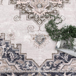 Sunday Transitional Beige Grey Machine Washable Rug
