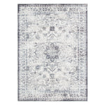 Sunday Distressed Medallion Blue Machine Washable Rug