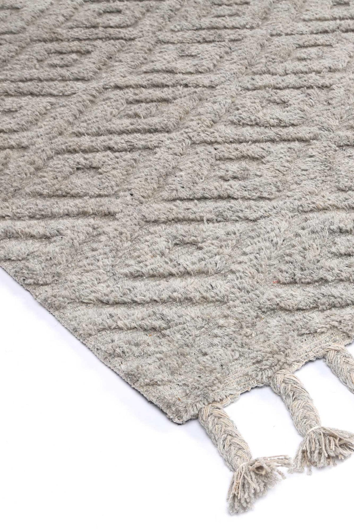 Cora Plush Diamond Grey Wool Rug - The Rugs