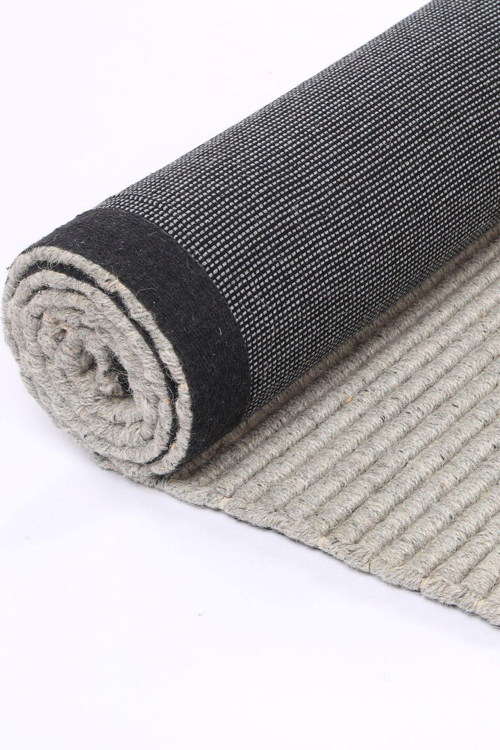 Cora Modern Wool Grey Wool Rug - The Rugs