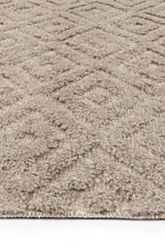Cora Plush Diamond Ash Wool Rug - The Rugs