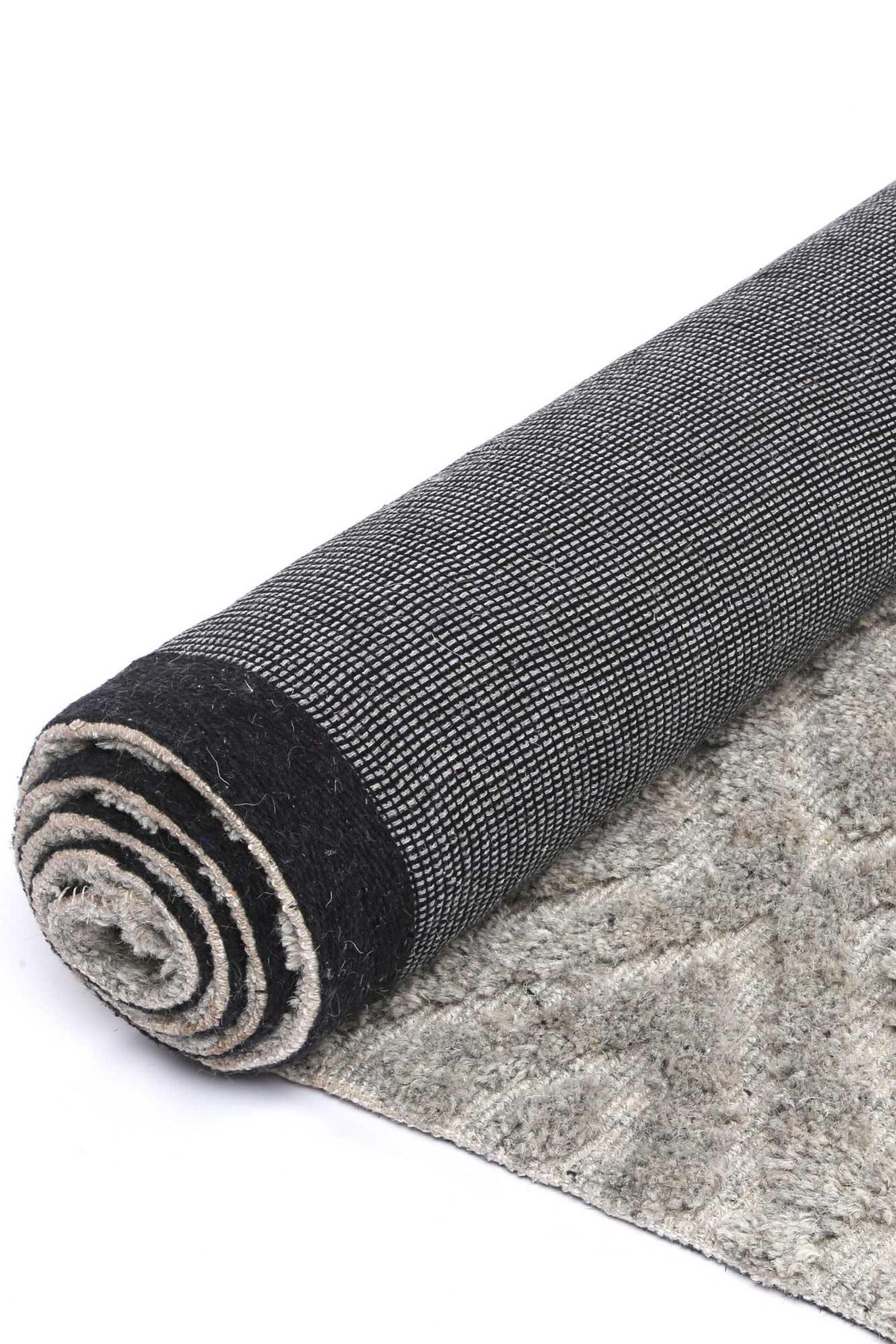 Cora Plush Diamond Grey Wool Rug - The Rugs