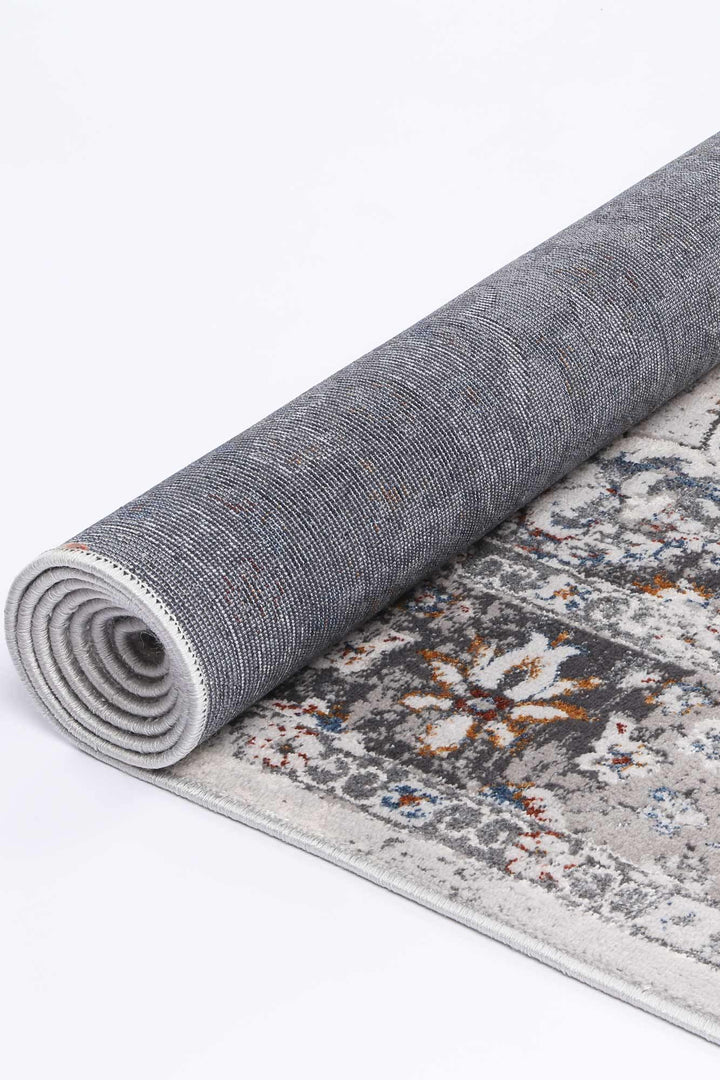 Drift Grey Multi Floral Traditional Rug - The Rugs