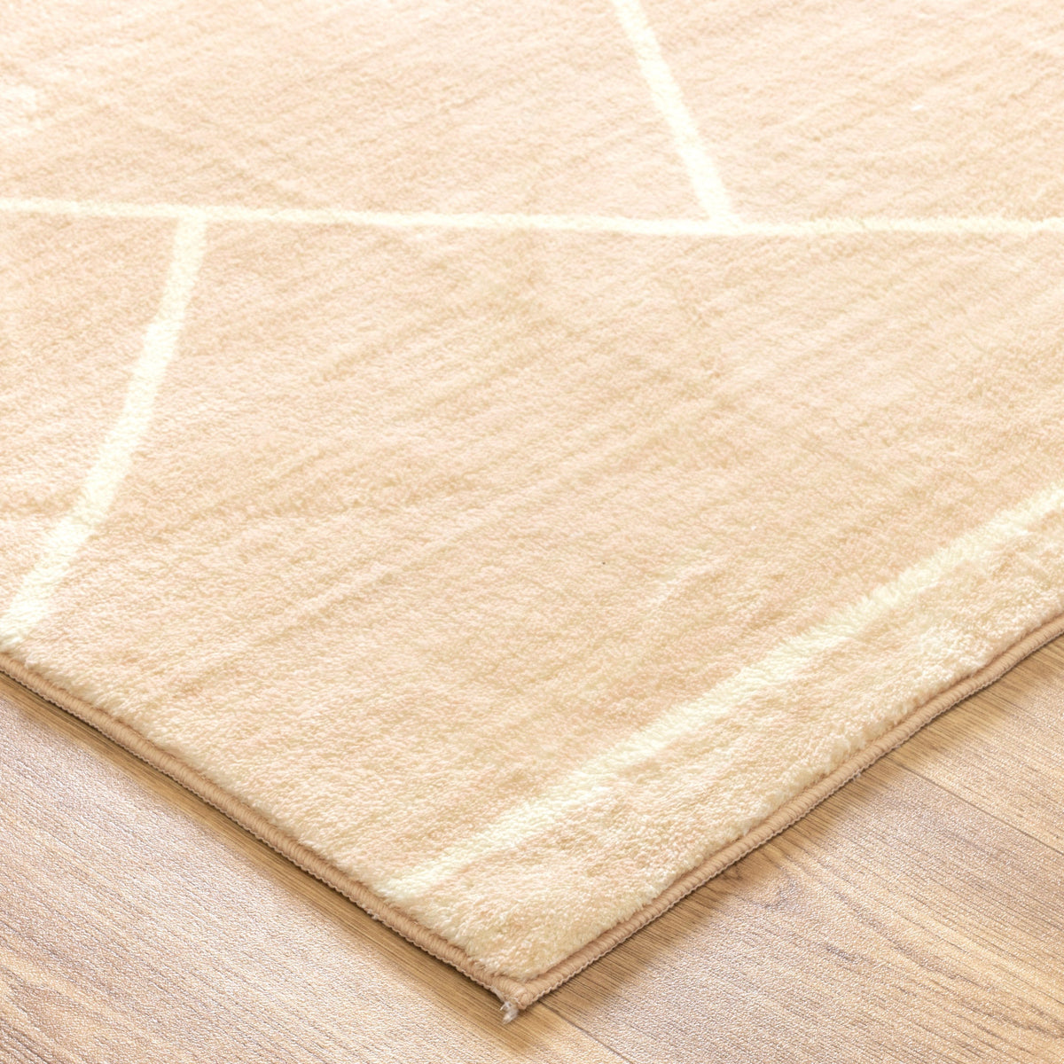 Velvet Luxe Diamonds Beige Washable Rug, [cheapest rugs online], [au rugs], [rugs australia]