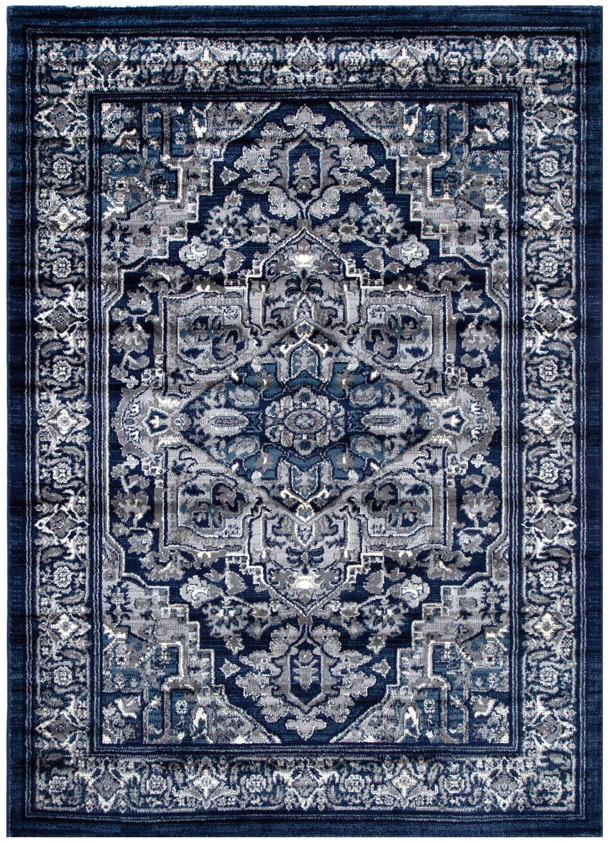 Eden Navy Transistional Traditional Rug