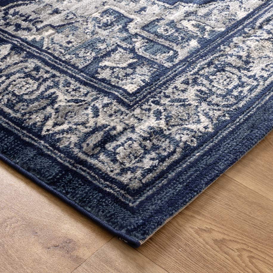 Eden Navy Transistional Traditional Rug