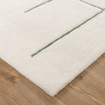 Sierra Abstract Olive Lines Washable Wool Rug
