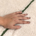 Sierra Abstract Olive Lines Washable Wool Rug