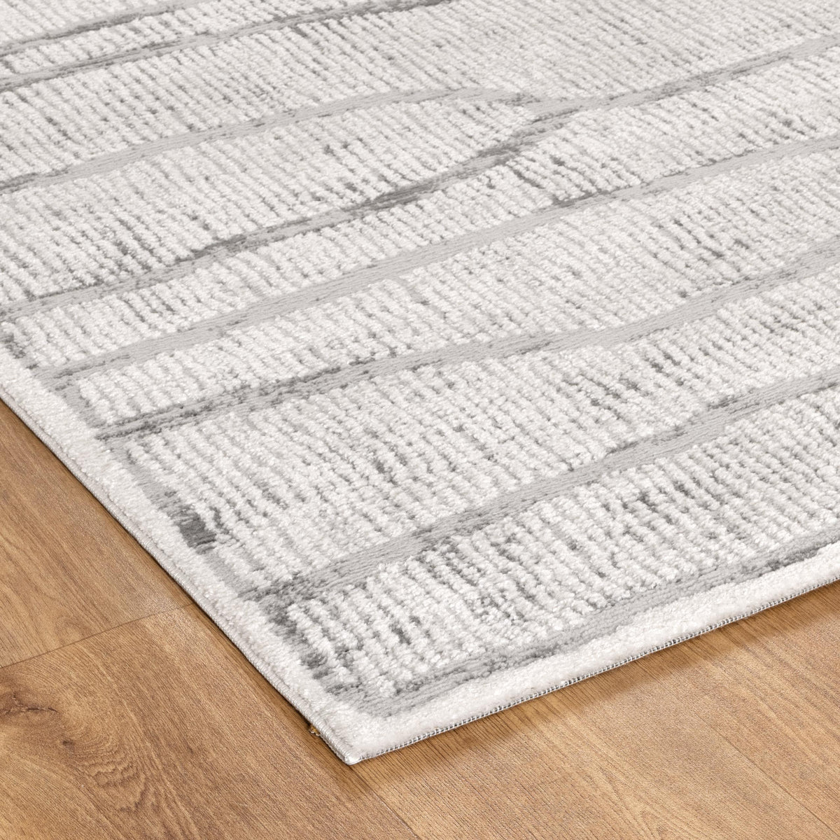 Nova Abstract Silver Lines Rug