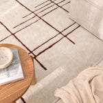 Sierra Abstract Terracotta Lines Washable Wool Rug