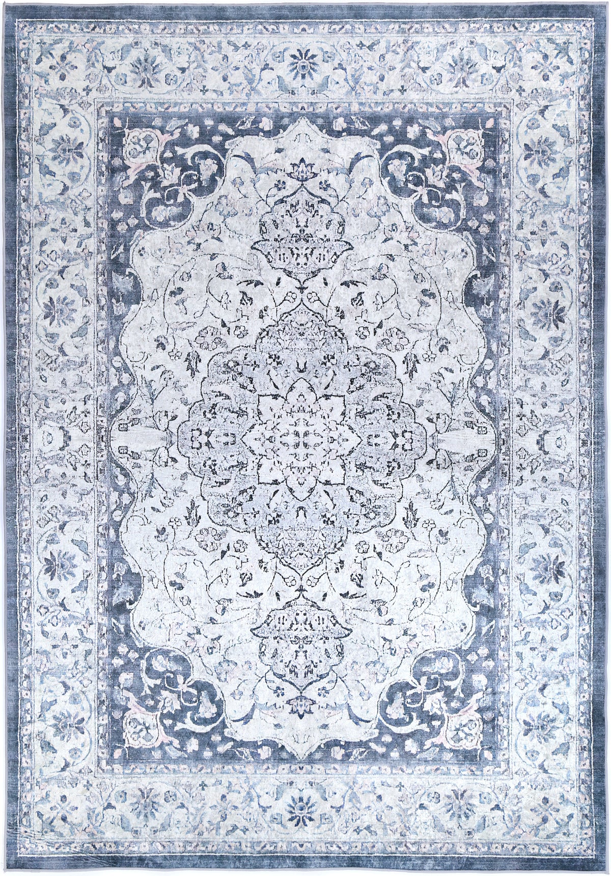 Halo Navy Medallion Non-Slip Rug, [cheapest rugs online], [au rugs], [rugs australia]