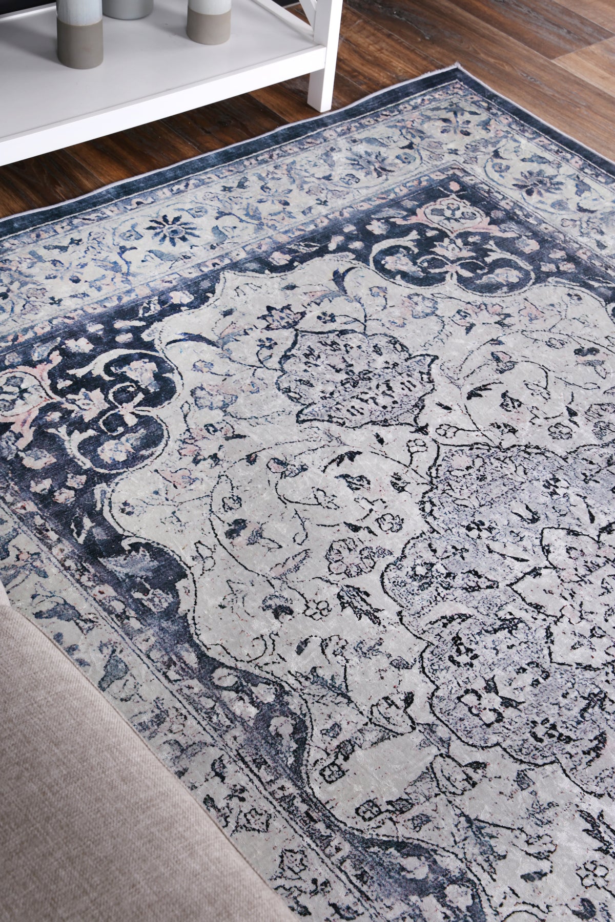 Halo Navy Medallion Non-Slip Rug, [cheapest rugs online], [au rugs], [rugs australia]