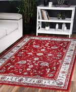 Halo Traditional Floral Border Red Non-Slip Rug, [cheapest rugs online], [au rugs], [rugs australia]