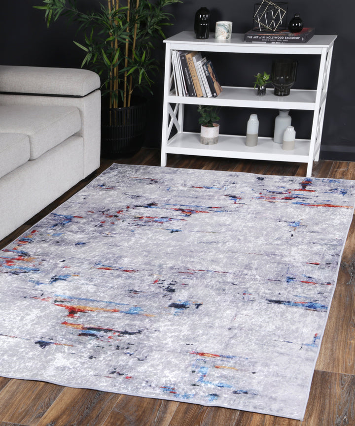 Halo Painting Grey Multi Non-Slip Rug, [cheapest rugs online], [au rugs], [rugs australia]