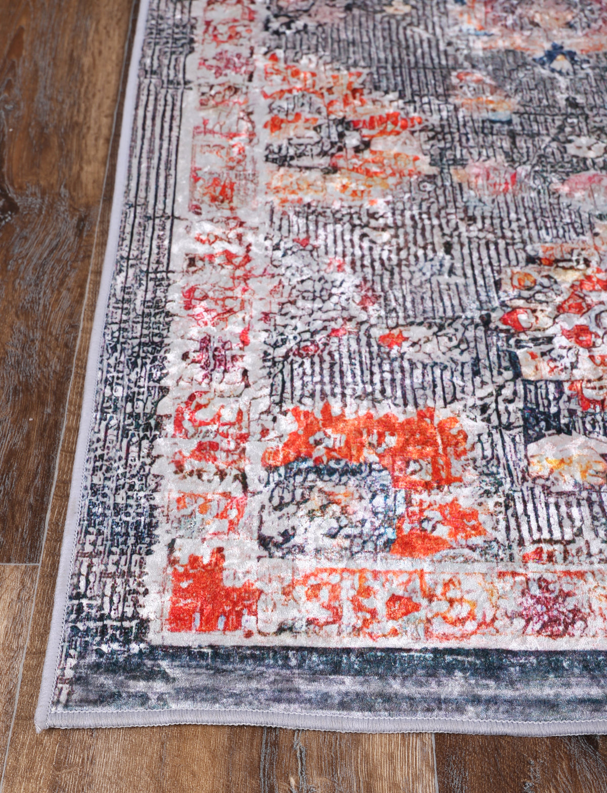 Halo Distressed Floral Grey Multi Non-Slip Rug, [cheapest rugs online], [au rugs], [rugs australia]