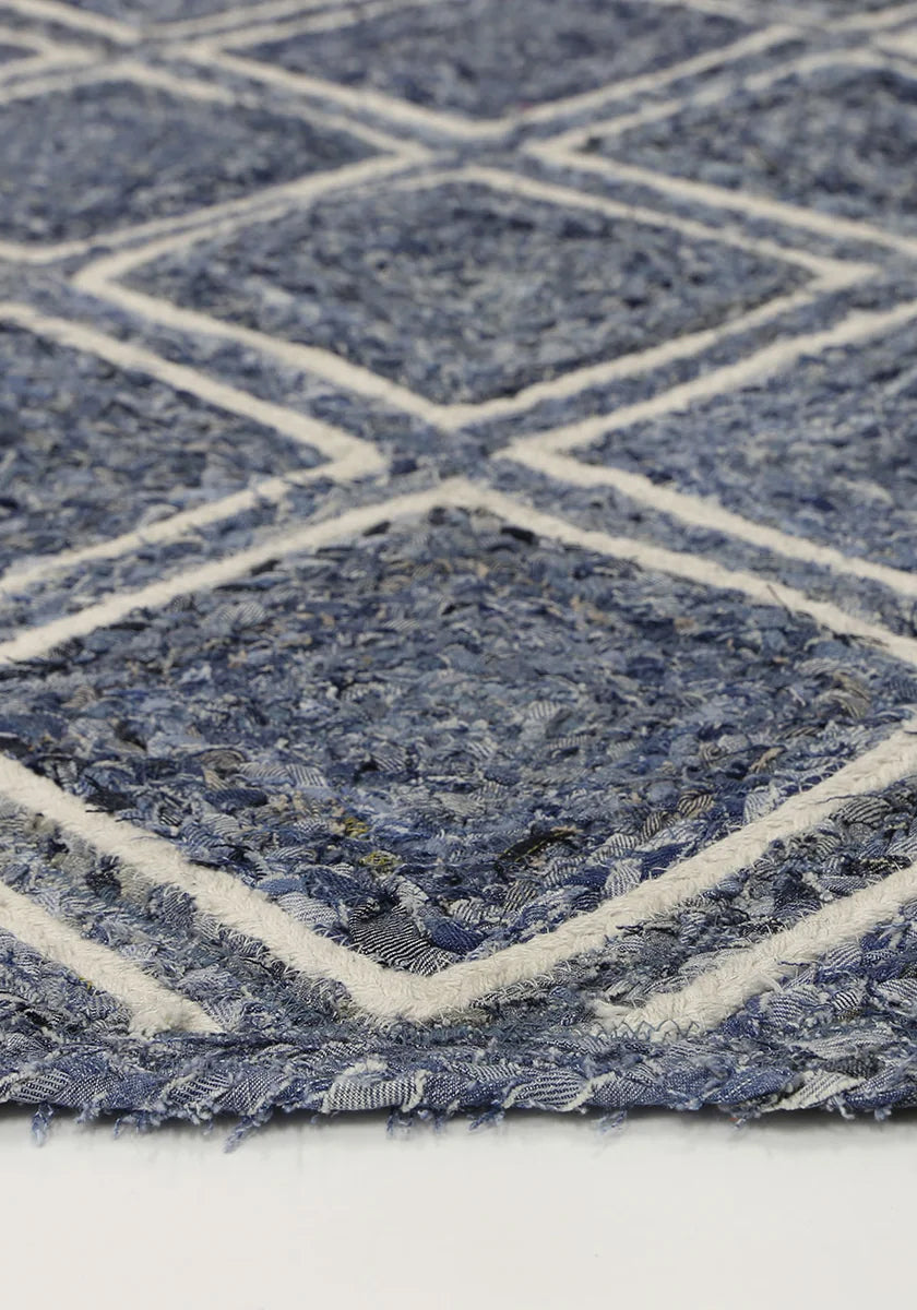 Cameron Natural Diamond Denim Rug