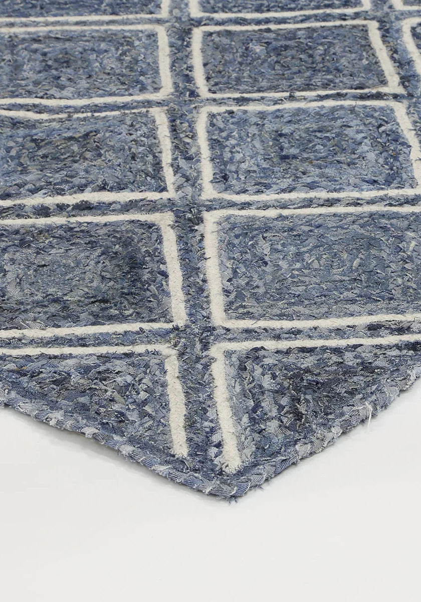 Cameron Natural Diamond Denim Rug