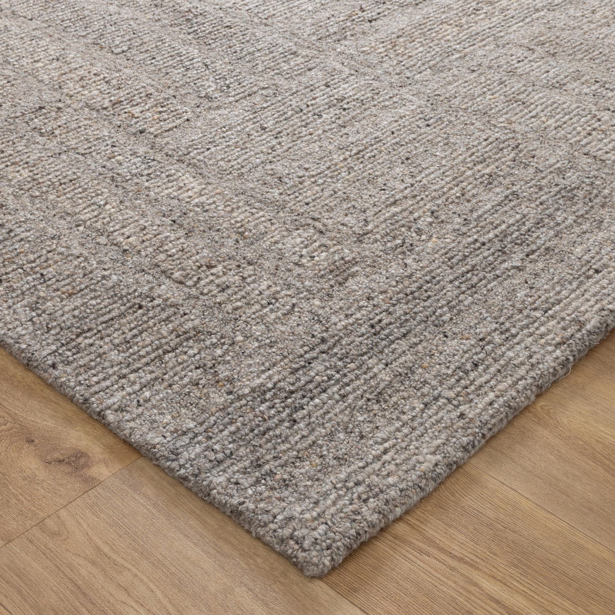 Rowan Brown Grey Modern Wool Rug