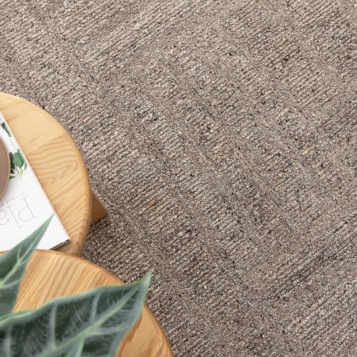 Rowan Brown Grey Modern Wool Rug