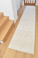 Arcadia Ribbed Arch Geometric Textured White Rug