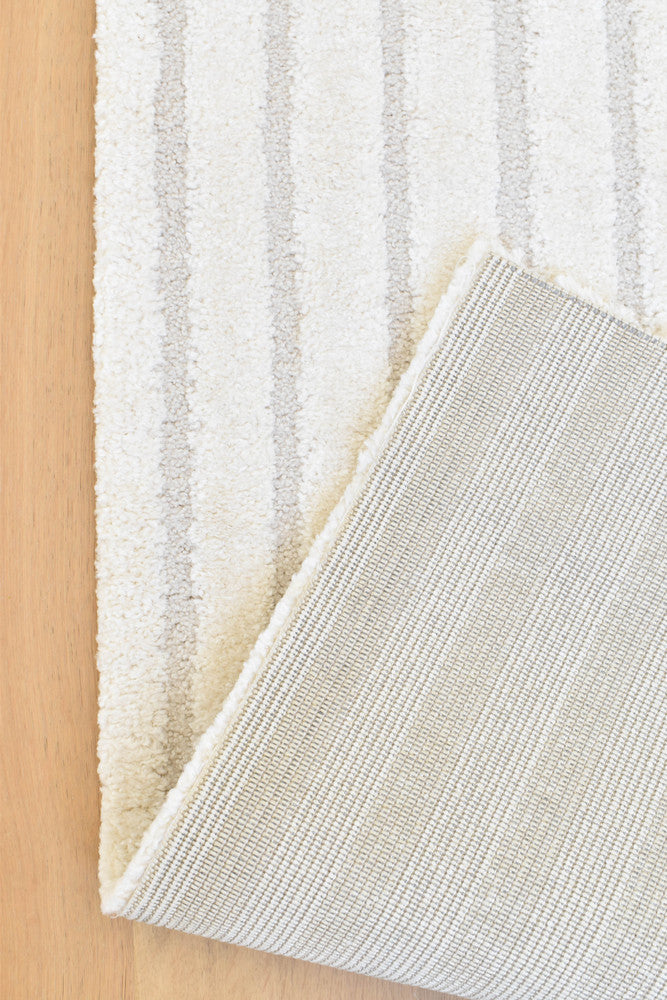 Arcadia Ribbed Arch Geometric Textured White Rug