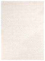 Arcadia Ribbed Arch Geometric Textured White Rug