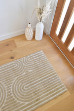 Arcadia Ribbed Arch Geometric Textured Cocoa Rug