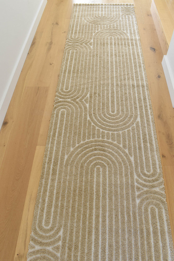 Arcadia Ribbed Arch Geometric Textured Cocoa Rug