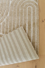 Arcadia Ribbed Arch Geometric Textured Cocoa Rug