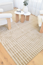 Arcadia Ribbed Arch Geometric Textured Cocoa Rug