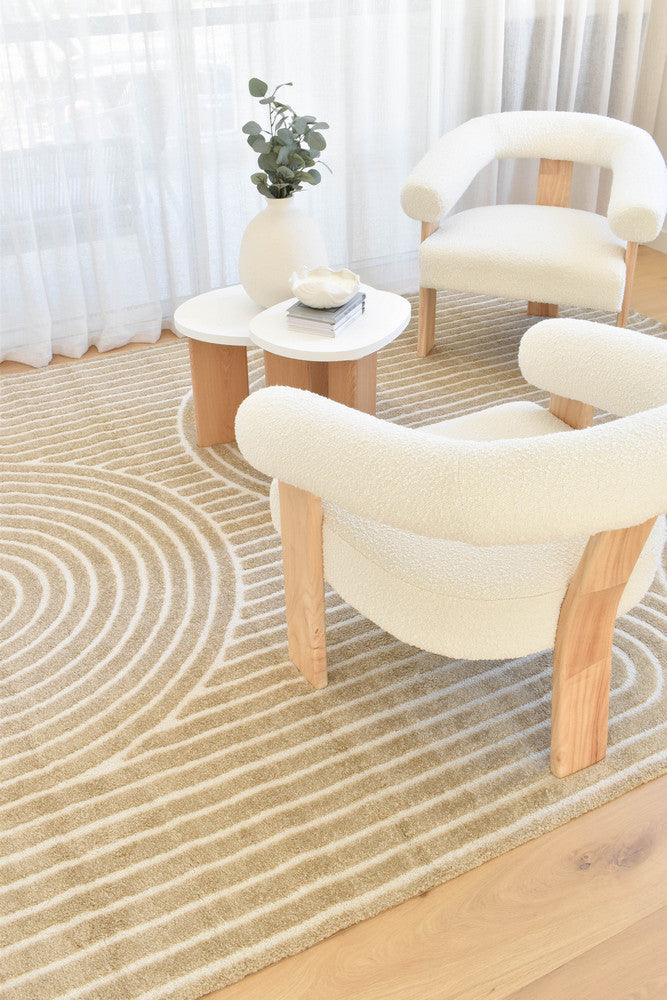 Arcadia Ribbed Arch Geometric Textured Cocoa Rug