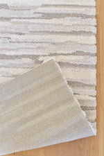 Arcadia Abstract Striated Linear Textured Cream Rug