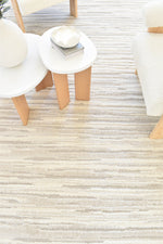 Arcadia Abstract Striated Linear Textured Cream Rug