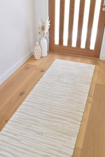 Arcadia Abstract Striated Linear Textured Latte Rug