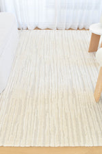 Arcadia Abstract Striated Linear Textured Latte Rug