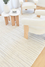 Arcadia Abstract Striated Linear Textured Latte Rug