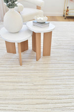 Arcadia Abstract Striated Linear Textured Latte Rug