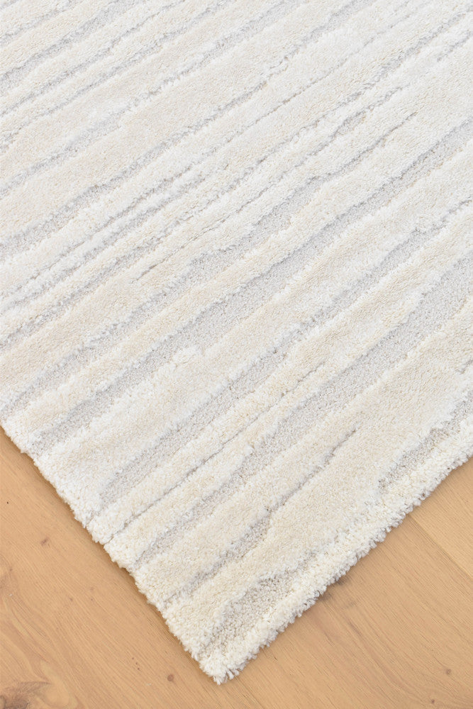 Arcadia Abstract Striated Linear Textured Latte Rug