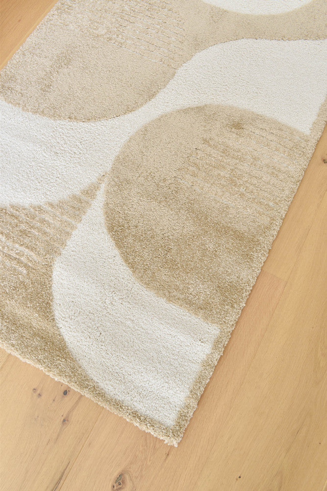 Arcadia Mid-Century Geometric Arch Textured Chestnut Rug